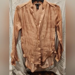H&M size 4 shiny tab button up NWOT